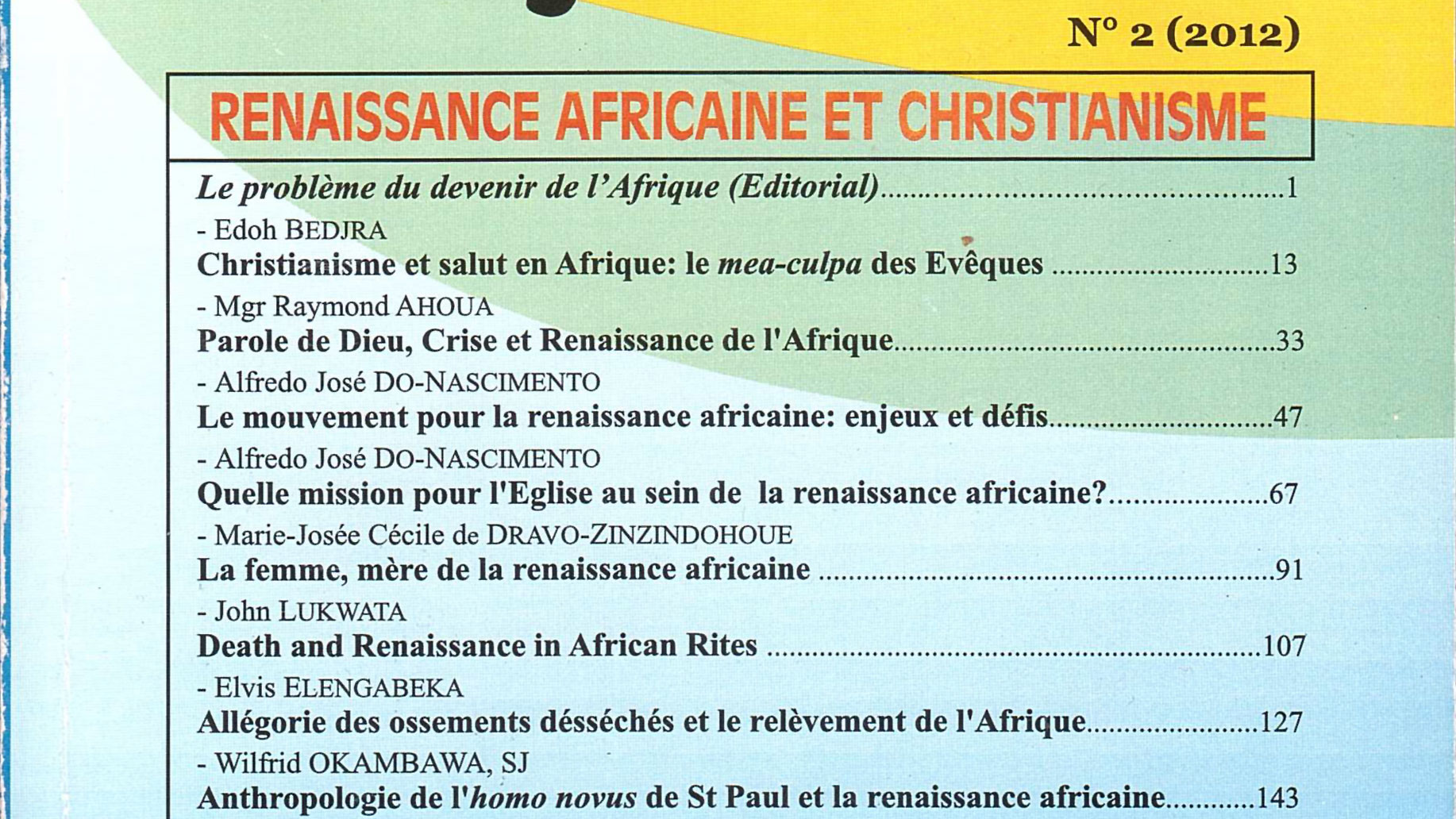 Colloque sur la Renaissance Africaine et le Christianisme