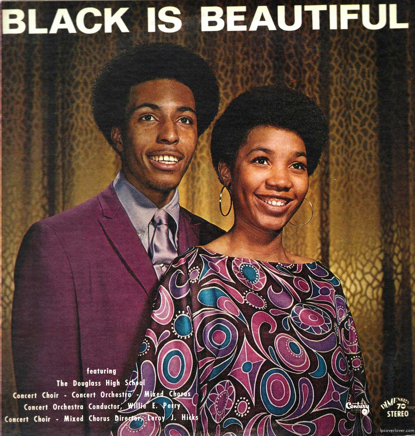 Couverture du disque -Black is Beautiful- (1970) du groupe The Douglass High School Choir