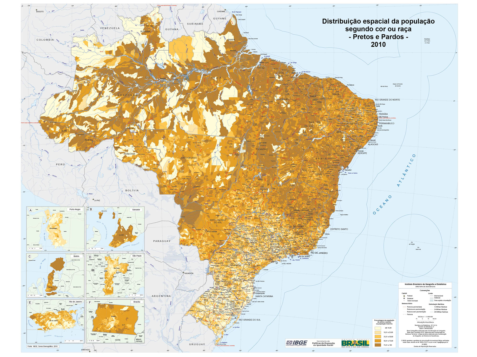 Carte de la population afro-brésilienne